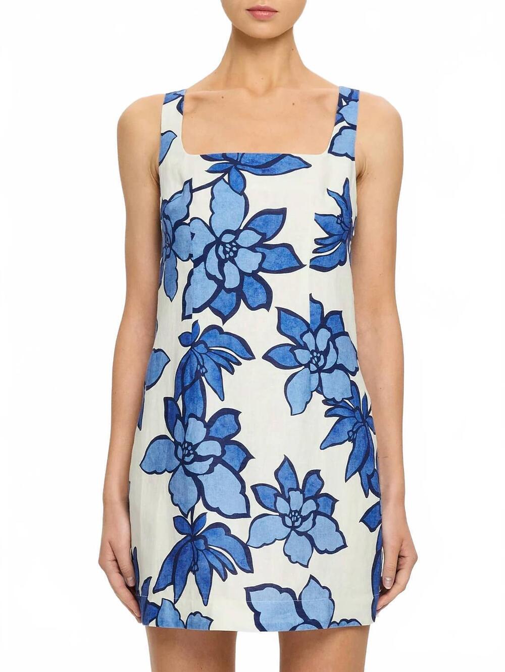 NEW KIVARI marnie mini dress in blue print